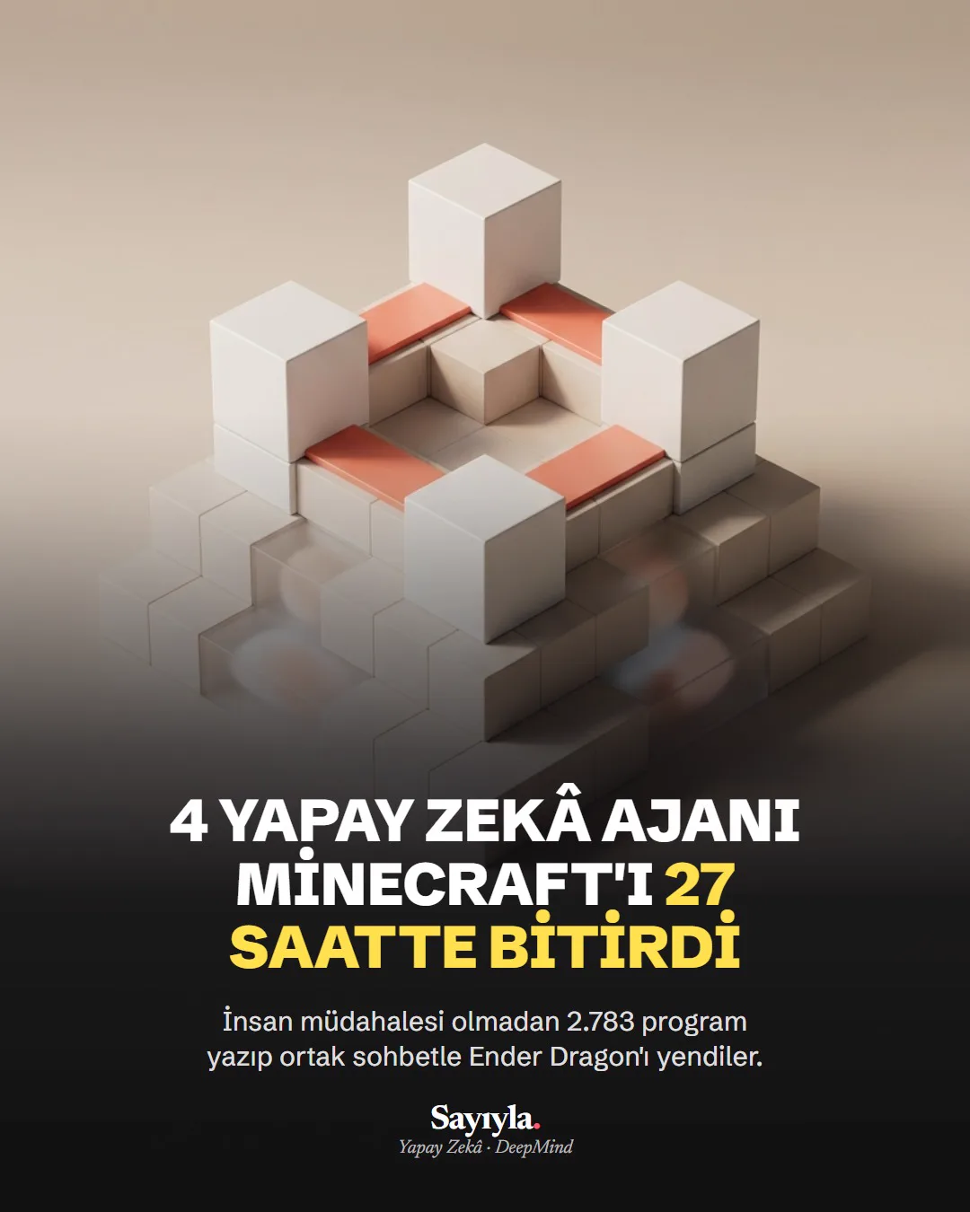 4 yapay zekâ ajanı Minecraft'ı 27 saatte bitirdi: haber görseli