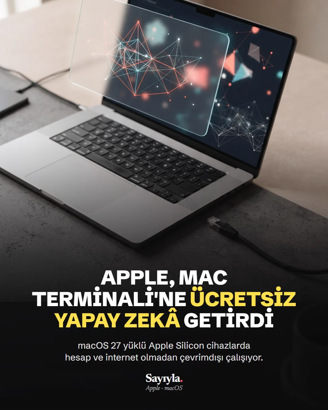 Apple, Mac Terminali'ne ücretsiz yapay zekâ getirdi: haber görseli