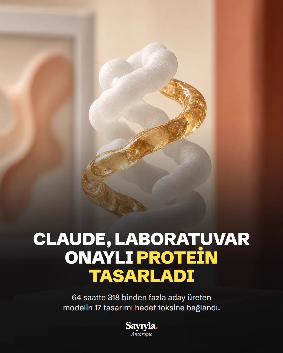 Claude, laboratuvar onaylı protein tasarladı: haber görseli